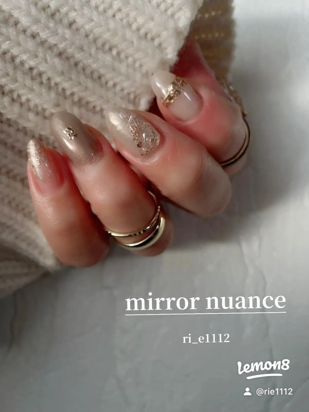 ベージュゴールドトーンのニュアンスネイル Rie Self Nailが投稿したフォトブック Lemon8