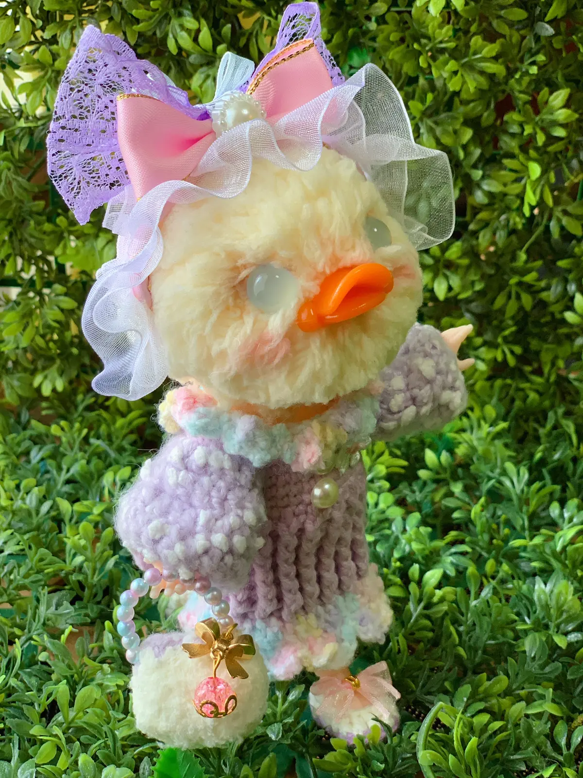 創作ドール 可動式ボディ ハシビロコウ 編みぐるみ 人形