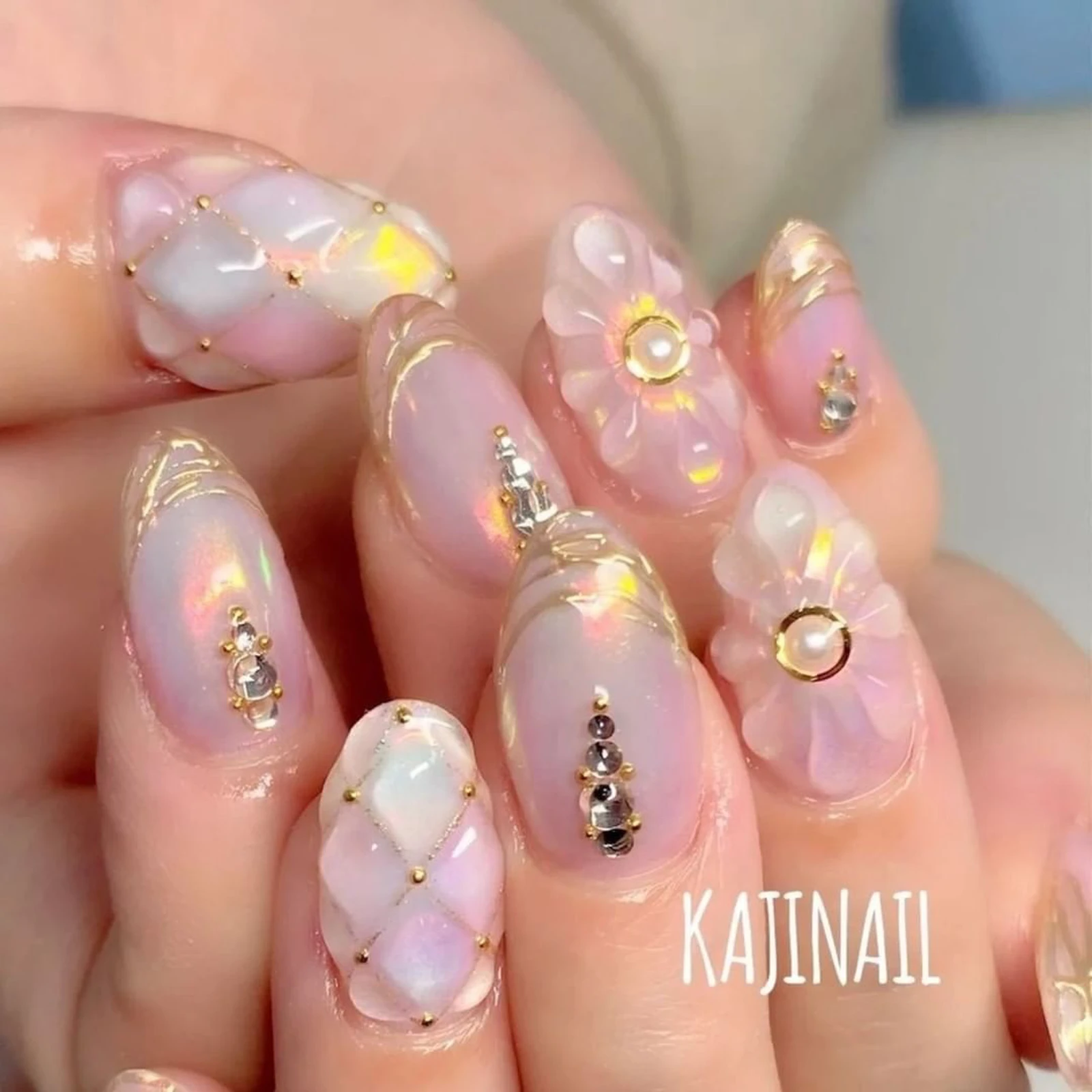 No 19 ニュアンスネイル ぷっくりフラワーネイル ピンクネイル 大人ネイル 新登場