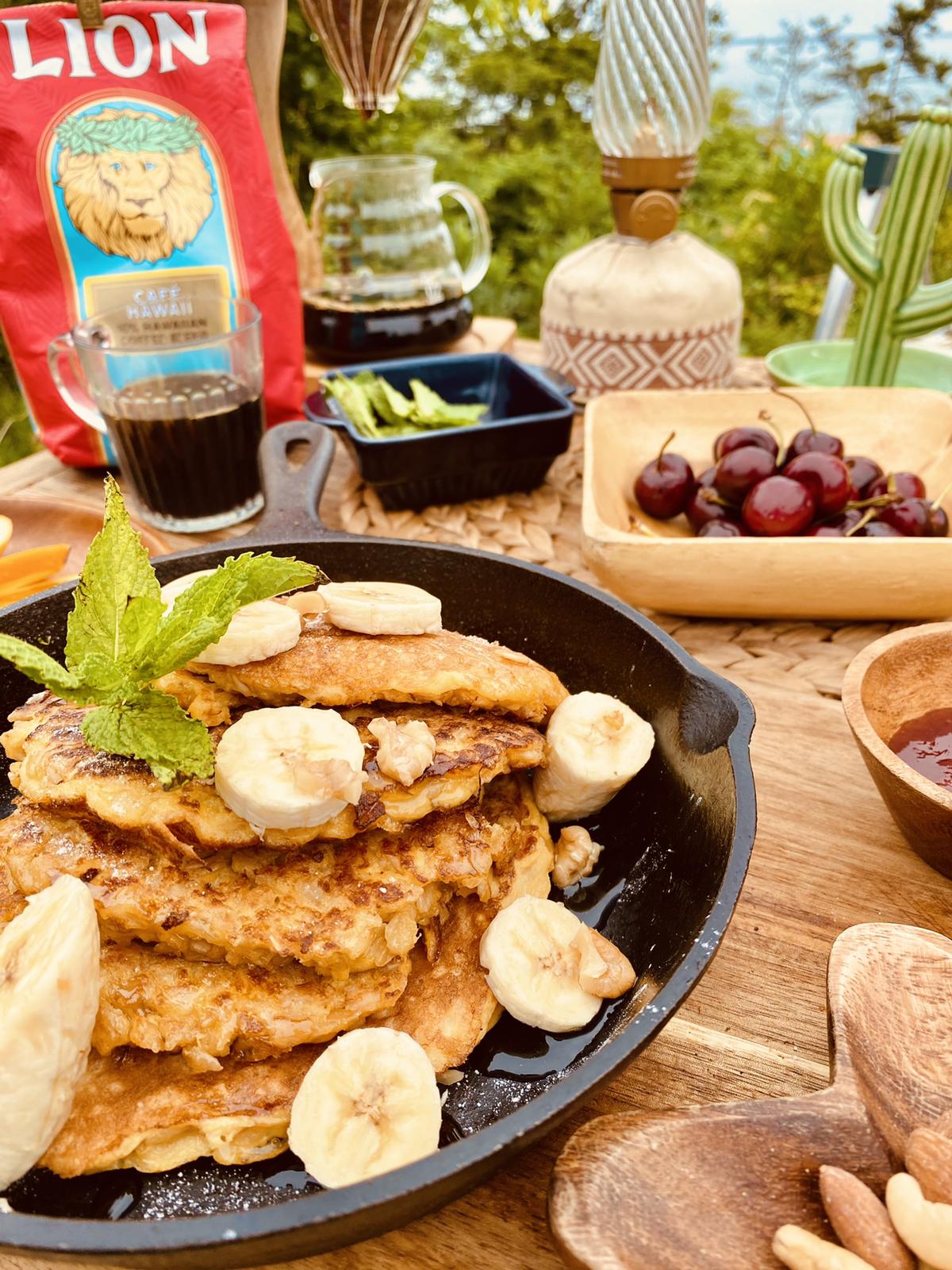 キャンプ飯 ダイエット中でもパンケーキ食べたい オートミールでパンケーキ Jenny H Campが投稿したフォトブック Lemon8