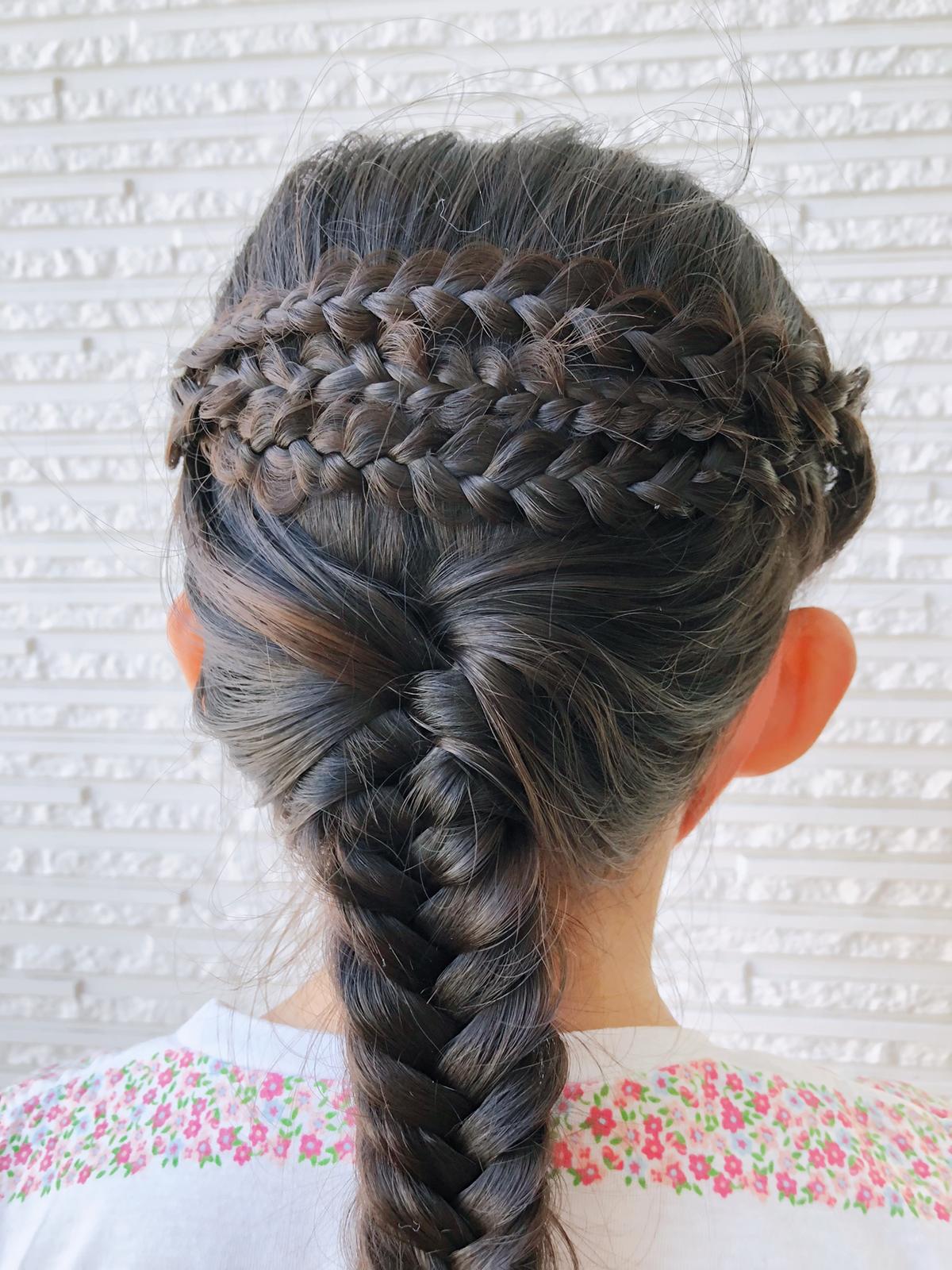 ぶきっちょママの娘ヘア ゴム2本で三つ編み フィッシュボーンアレンジ Jun 8127 Tが投稿したフォトブック Sharee