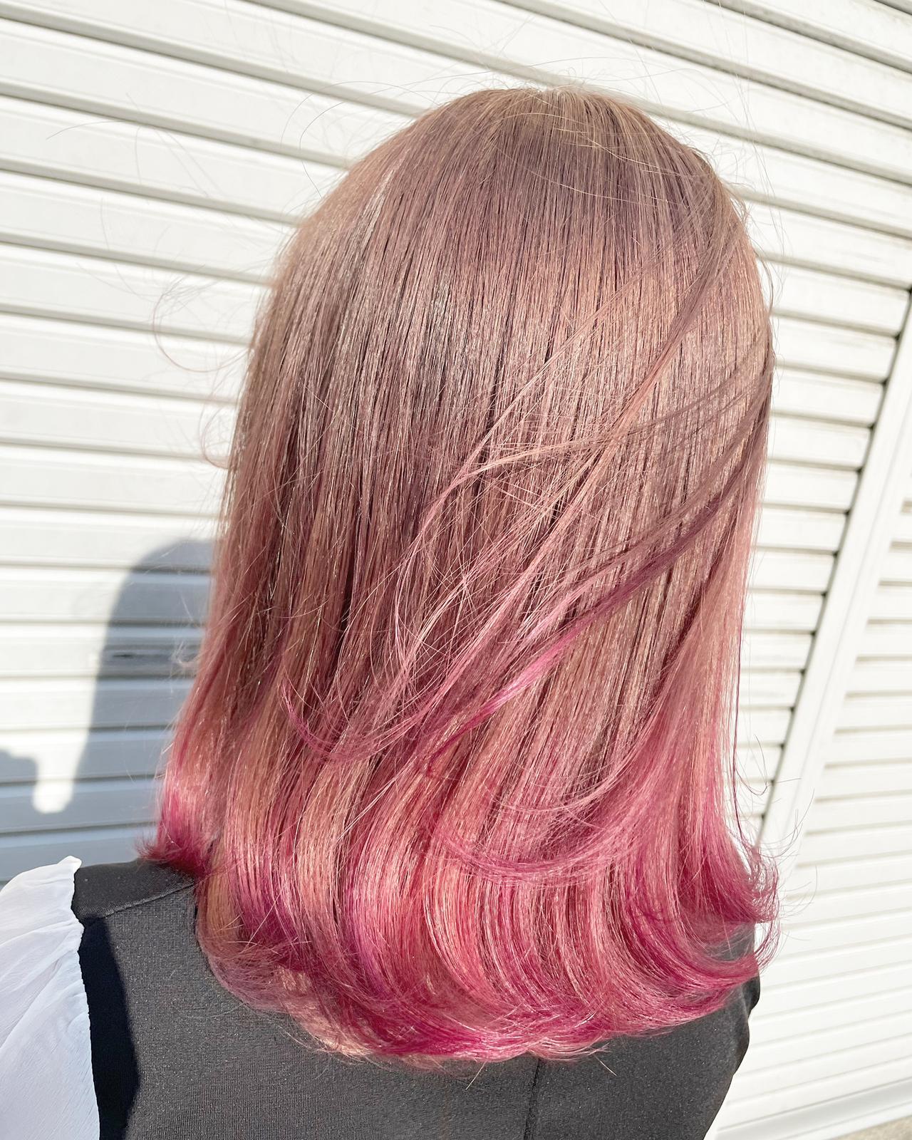 裾カラーピンク イエローベースの暖色がお好きな方におすすめなデザインカラーです 美容師リョウが投稿したフォトブック Sharee