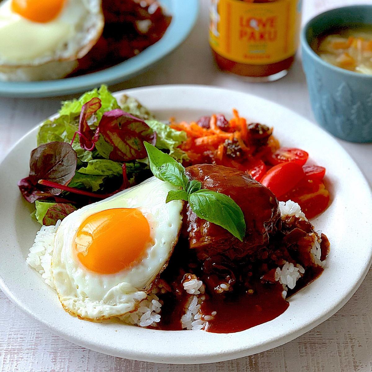 レシピ 作り置きキャベツハンバーグのロコモコプレートと和風野菜スープ お昼ごはん Akicocoが投稿した記事 Sharee