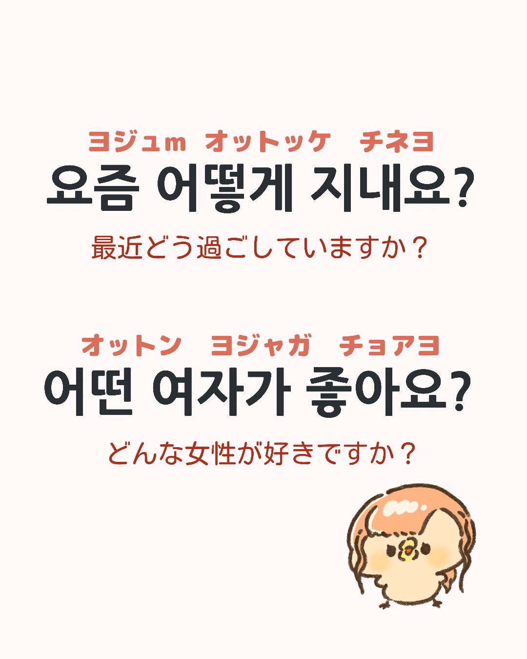 推しに聞きたい 韓国語で質問12選 のんこ 日韓夫婦の韓国語が投稿したフォトブック Lemon8
