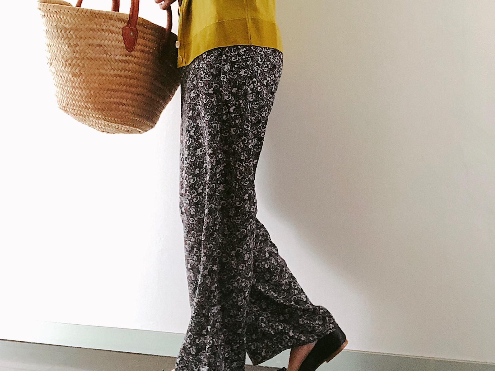 40代大人女子 Guの花柄ワイドパンツはおうち時間にも 着回し3コーデ ファデラックスが投稿した記事 Sharee