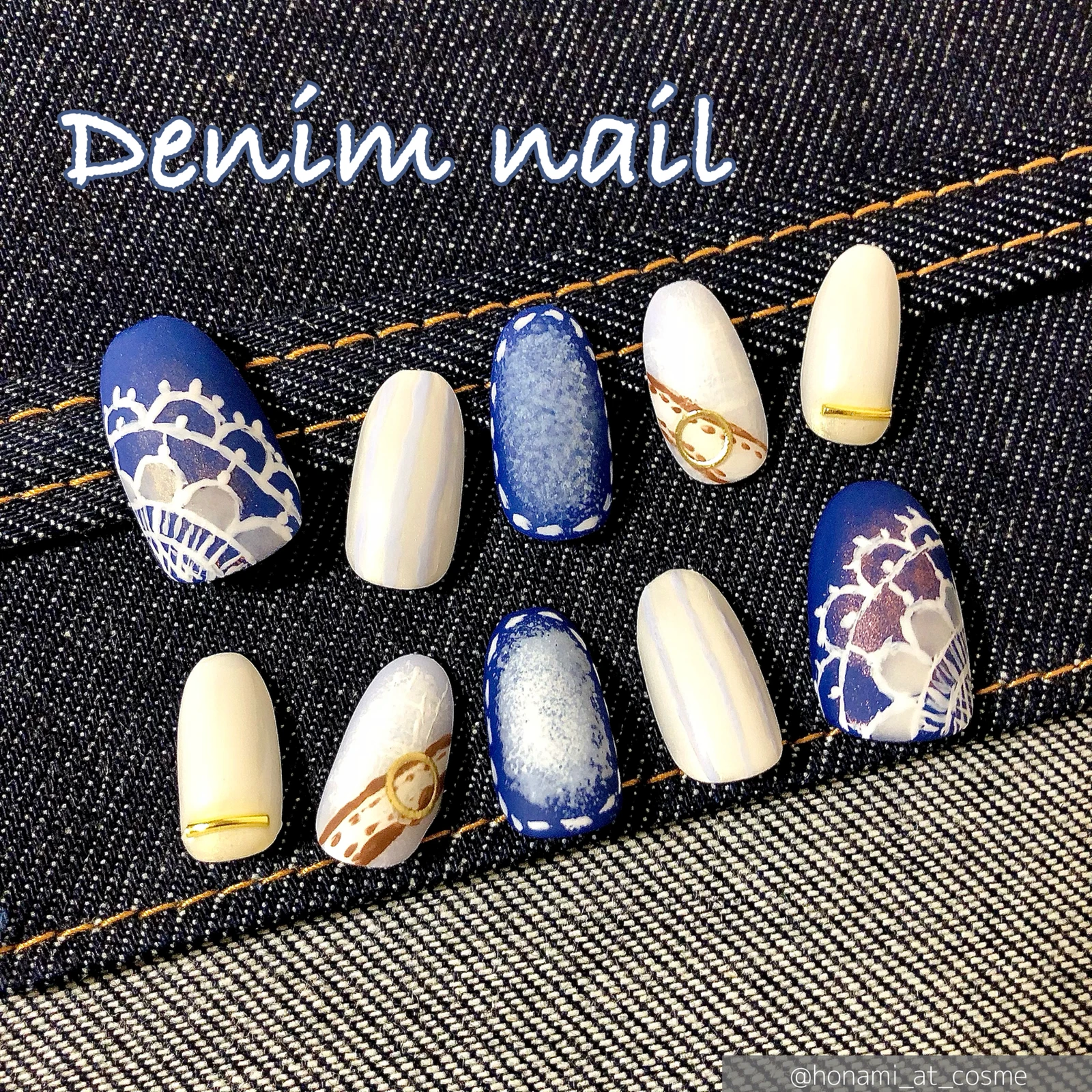 マットデニム ネイル 春 のお洒落トレンド インディゴデニム レース ほなみ At Cosmeが投稿したフォトブック Lemon8
