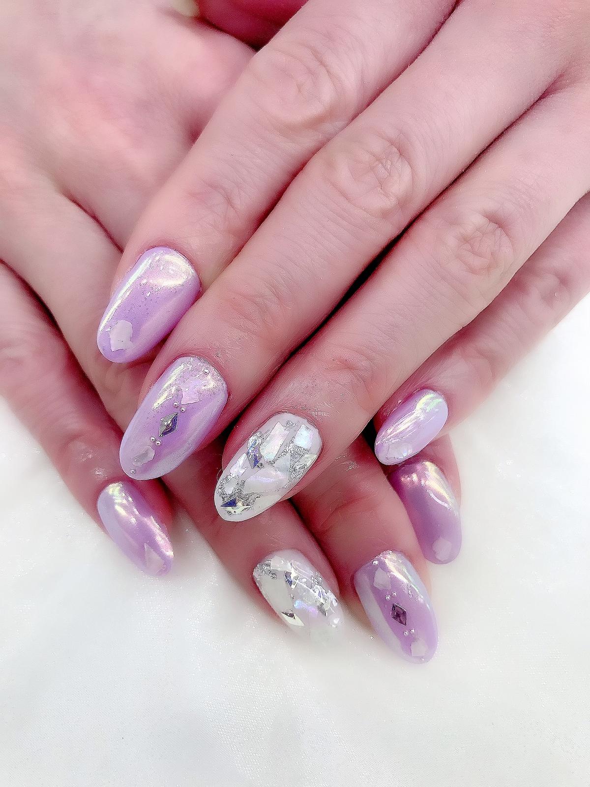 春 ネイル パープルミラーデザイン 清良が投稿したフォトブック Sharee