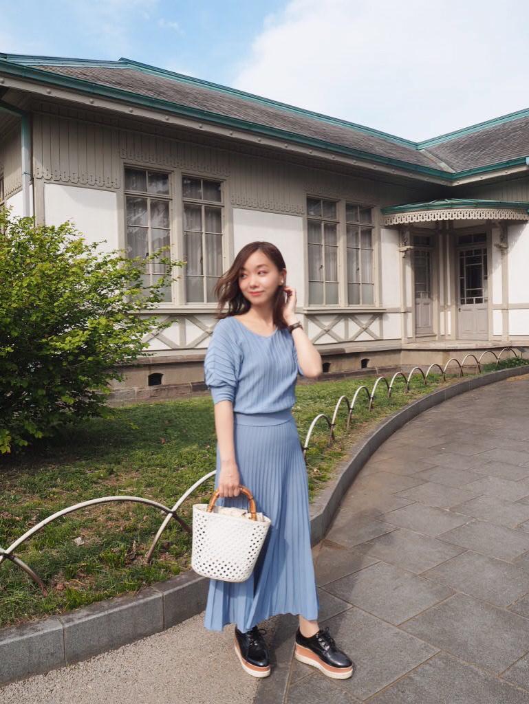 初夏コーデ プリーツニットワンピース Yumitakinoが投稿したフォトブック Sharee