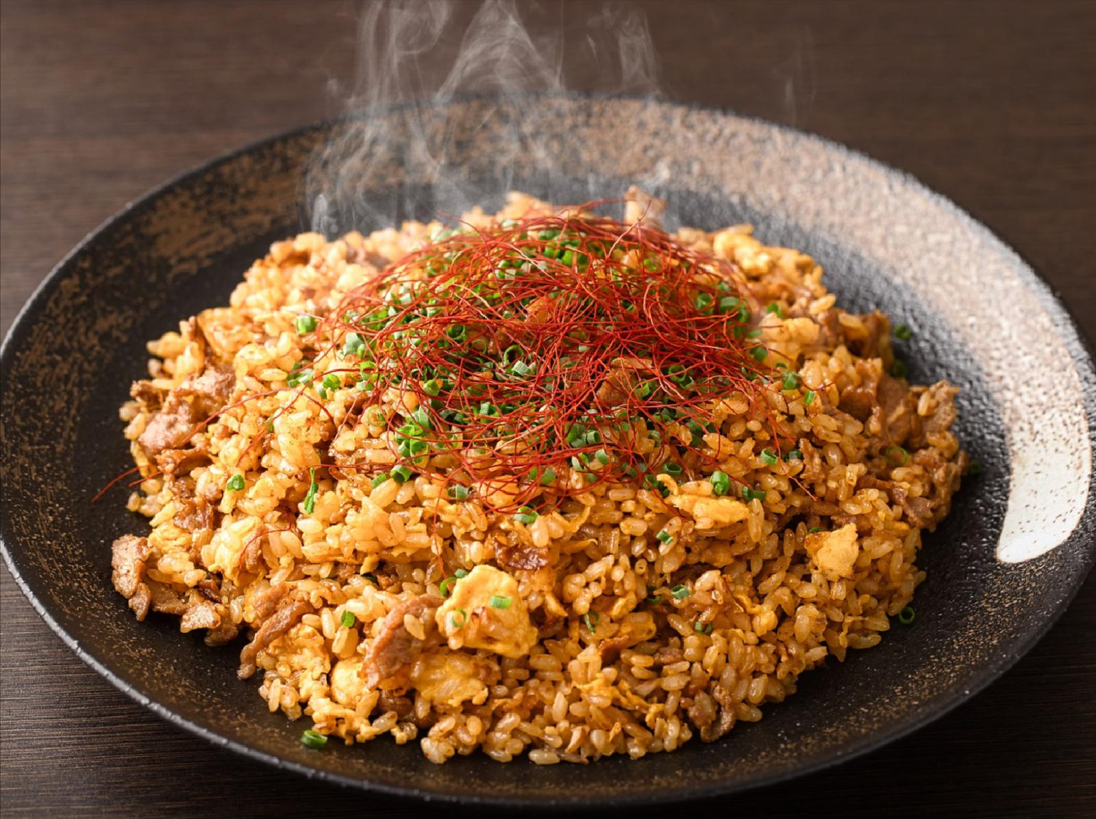 プルコギチャーハンの作り方(パラパラご飯の炊き方で炊いたご飯を使用 