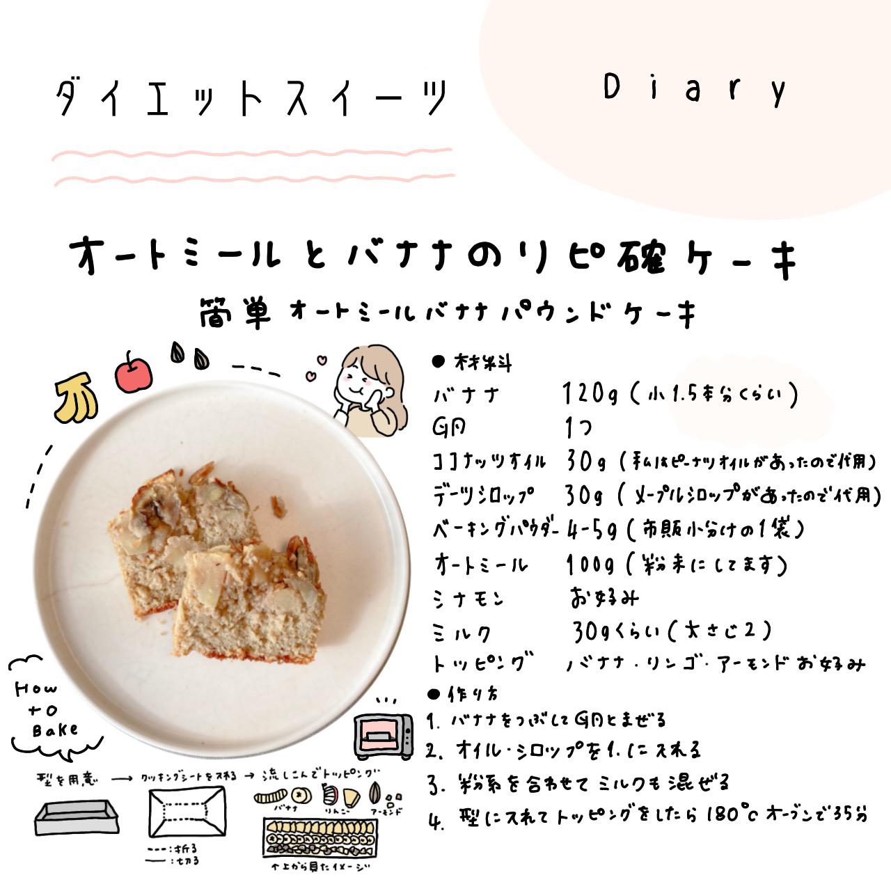 ダイエット オートミールバナナケーキ Maronmama03が投稿したフォトブック Lemon8