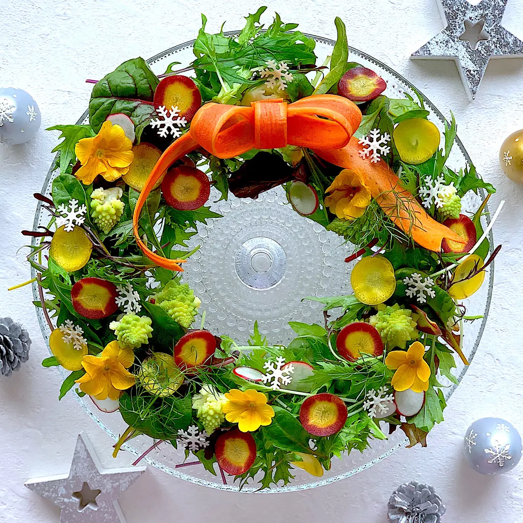 【簡単レシピ】クリスマスリースサラダの画像