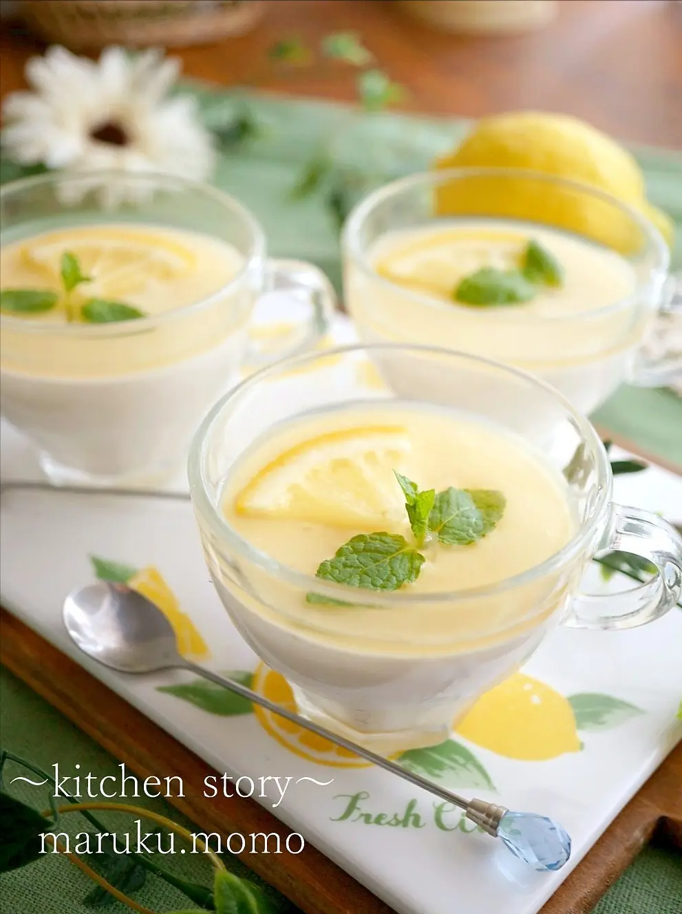 夏に食べたい！低糖質スイーツ♪とうふの蜂蜜レモン★レアーチーズムース（レシピ付き）の画像