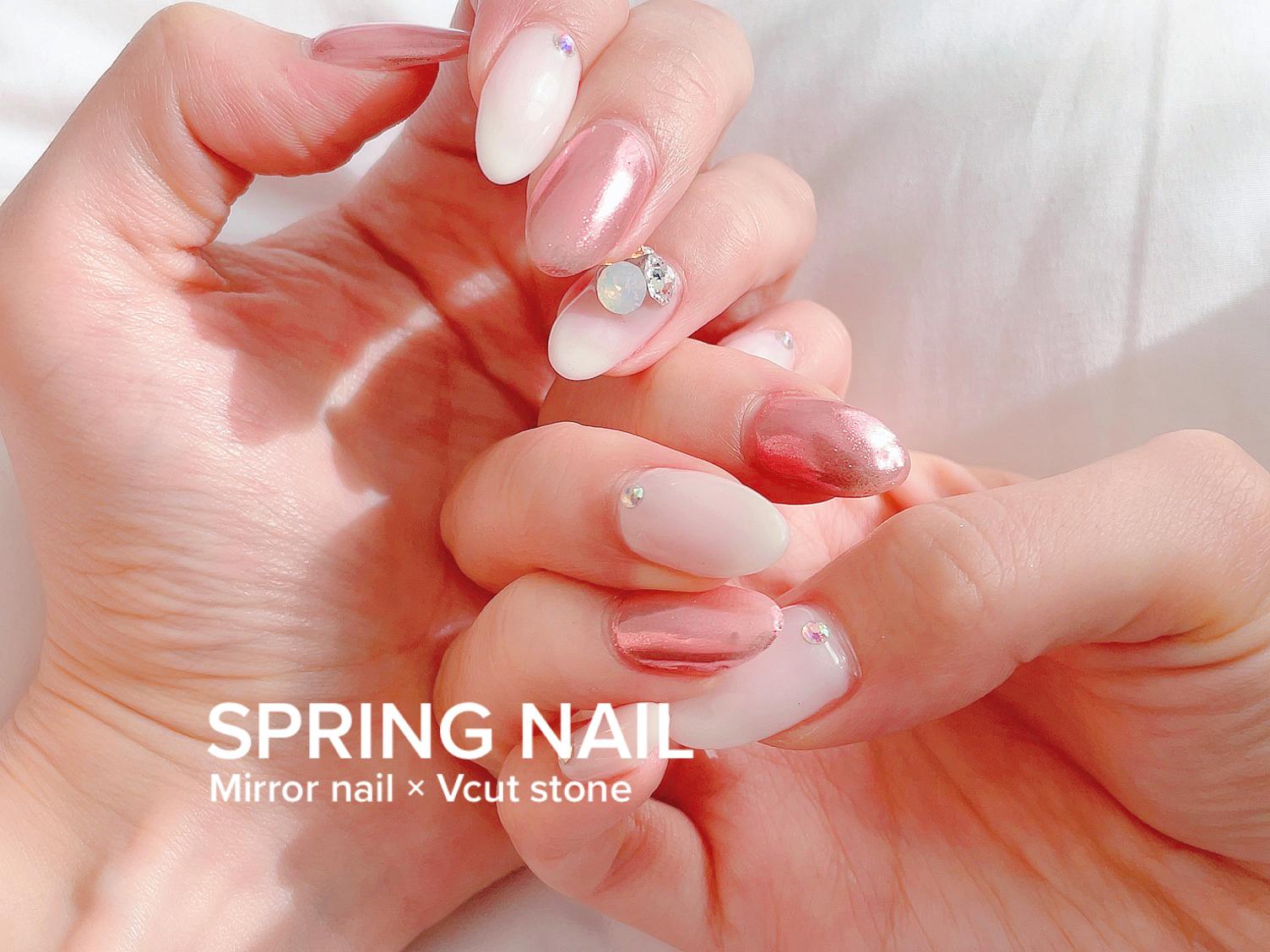 New Nail ピンクのミラーネイルがポイント 大人かわいい春ネイル Aynaaが投稿したフォトブック Sharee