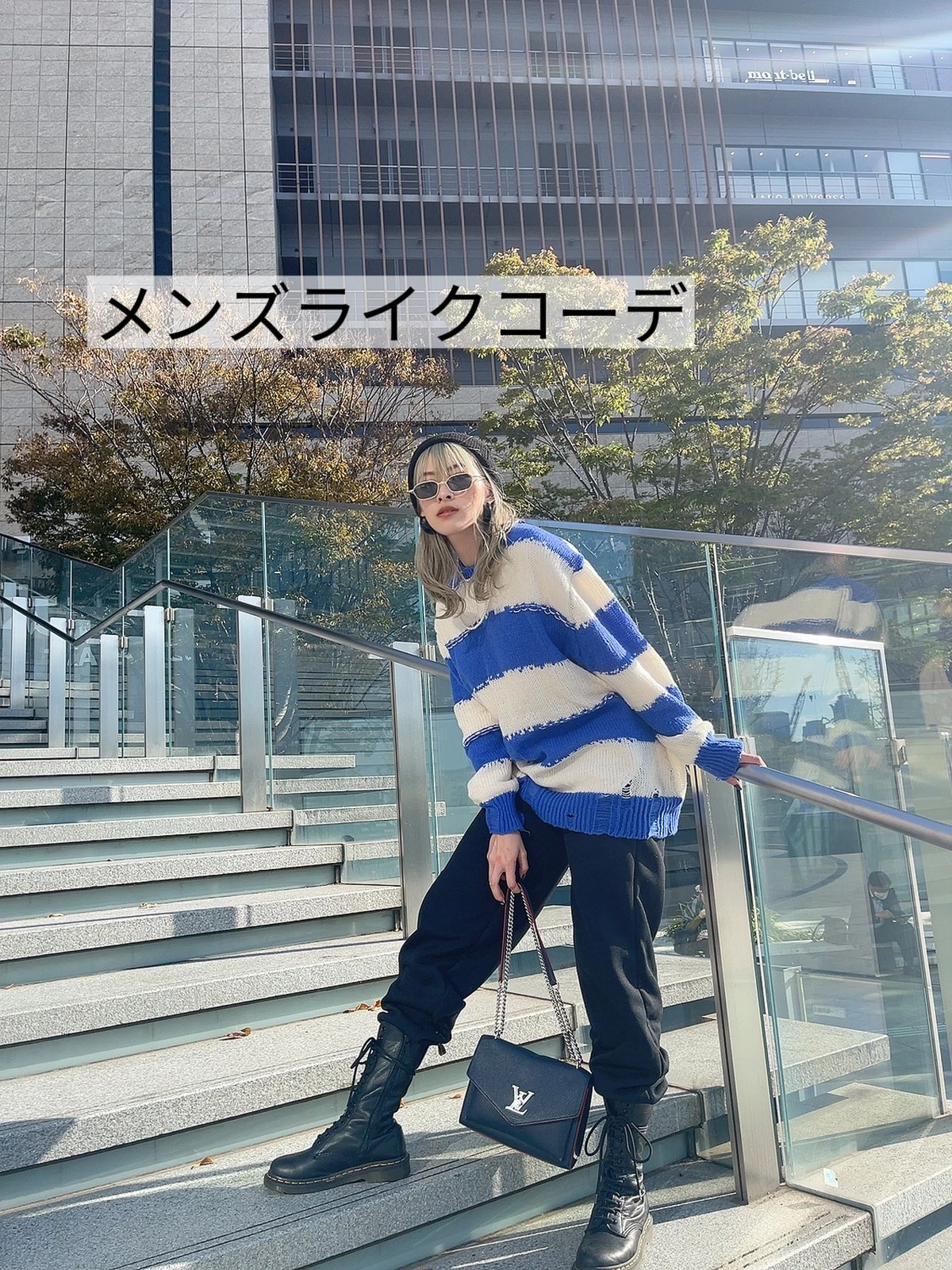初投稿 ボーダーニットをダボっと着てメンズライクコーデ Rina が投稿したフォトブック Lemon8