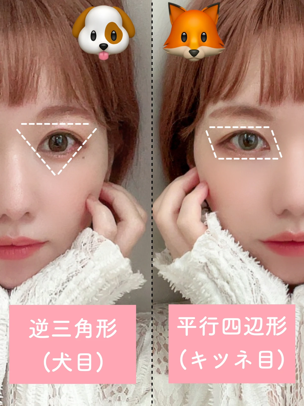 メイクってすごい 今話題のキツネ目と犬目メイク 𝙷𝚒𝚝𝚌𝚑 が投稿したフォトブック Lemon8