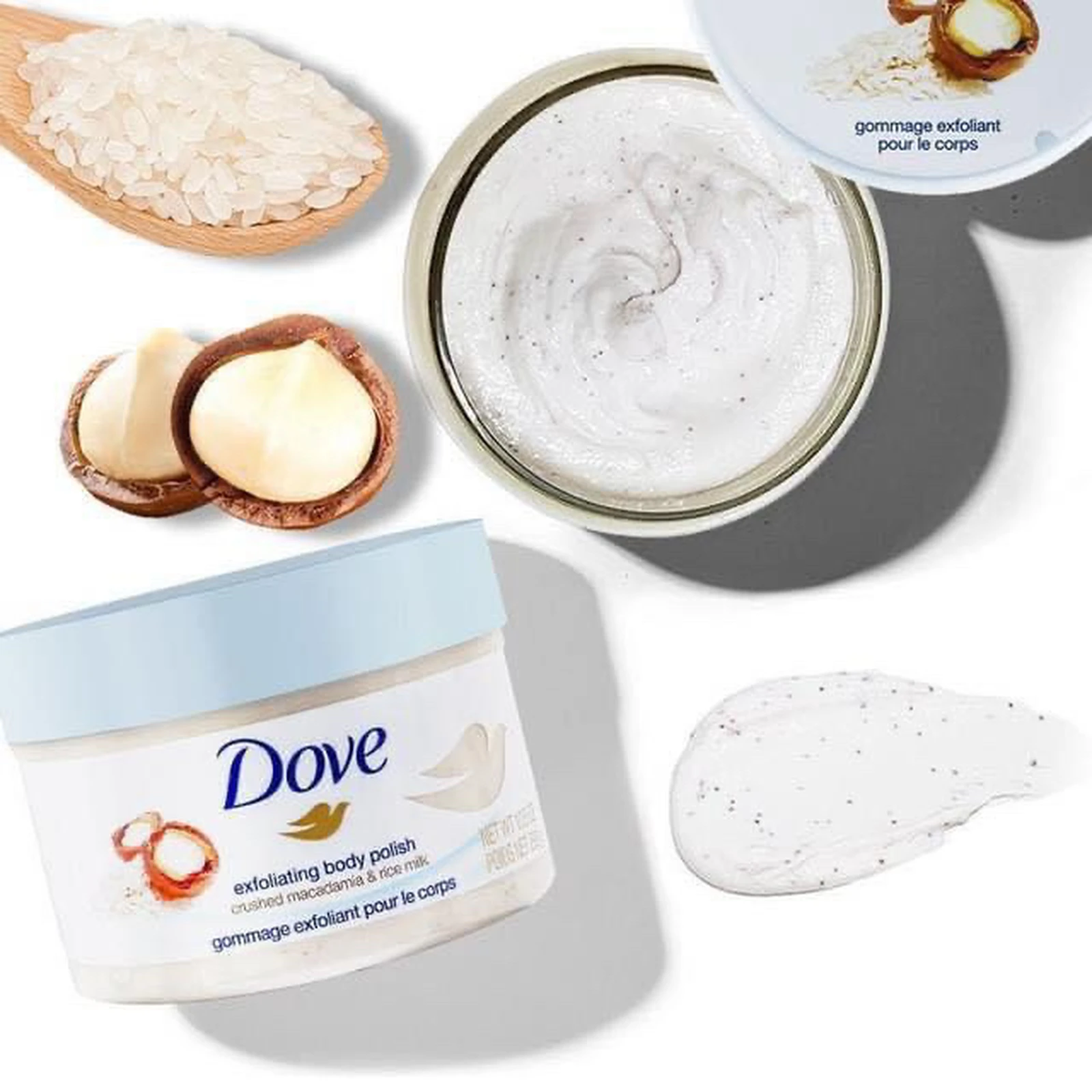 当社の ダヴ Dove クリーミー ボディスクラブ マカダミア ライスミルク 225ml ユニリーバ tresil.com.br