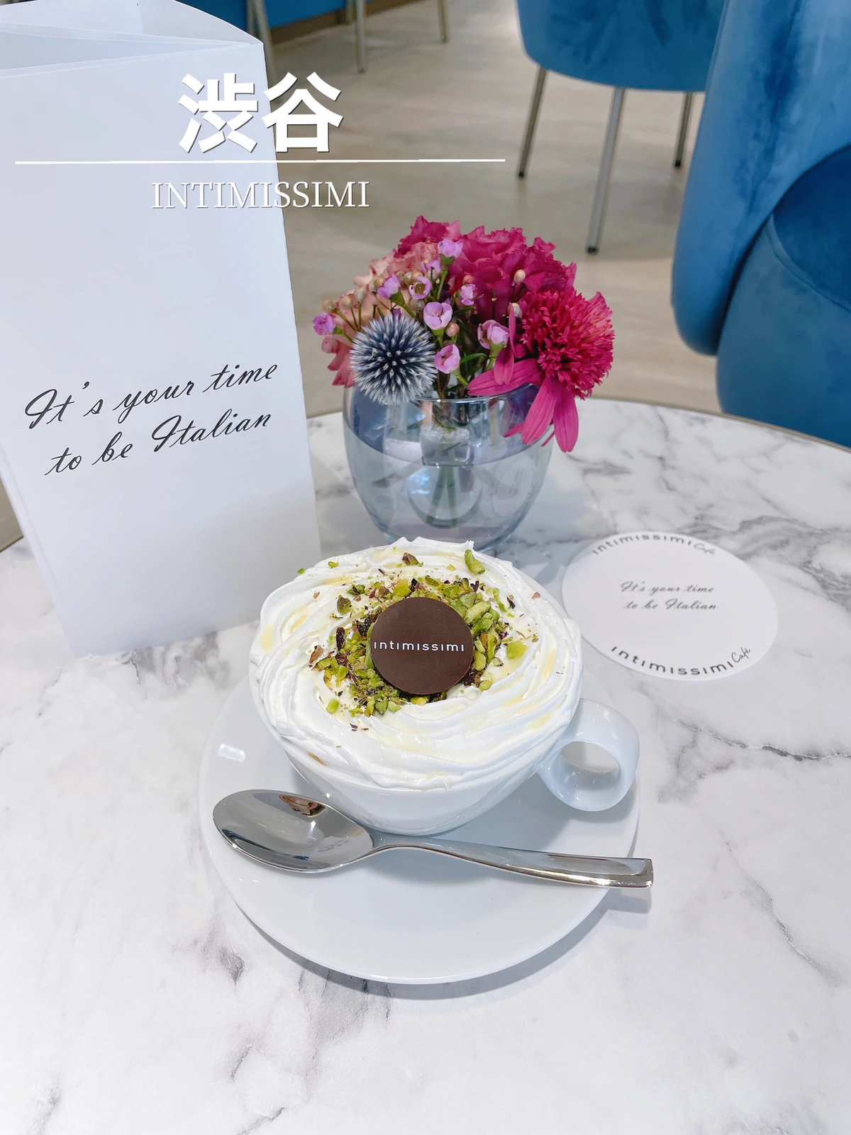 渋谷 ブルーと大理石テーブルの空間が本当に可愛いコンセプトカフェ Yui Cafe04が投稿したフォトブック Lemon8