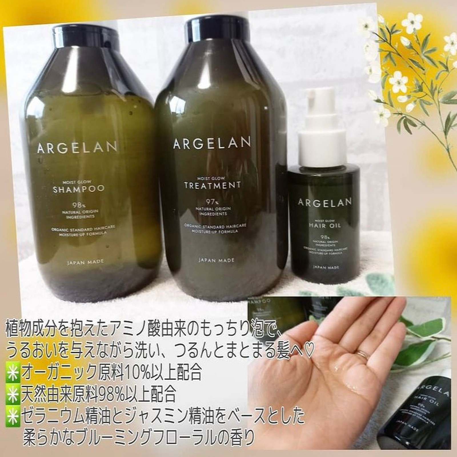 98 以上節約 アルジェラン モイストグローシャンプー 480ml