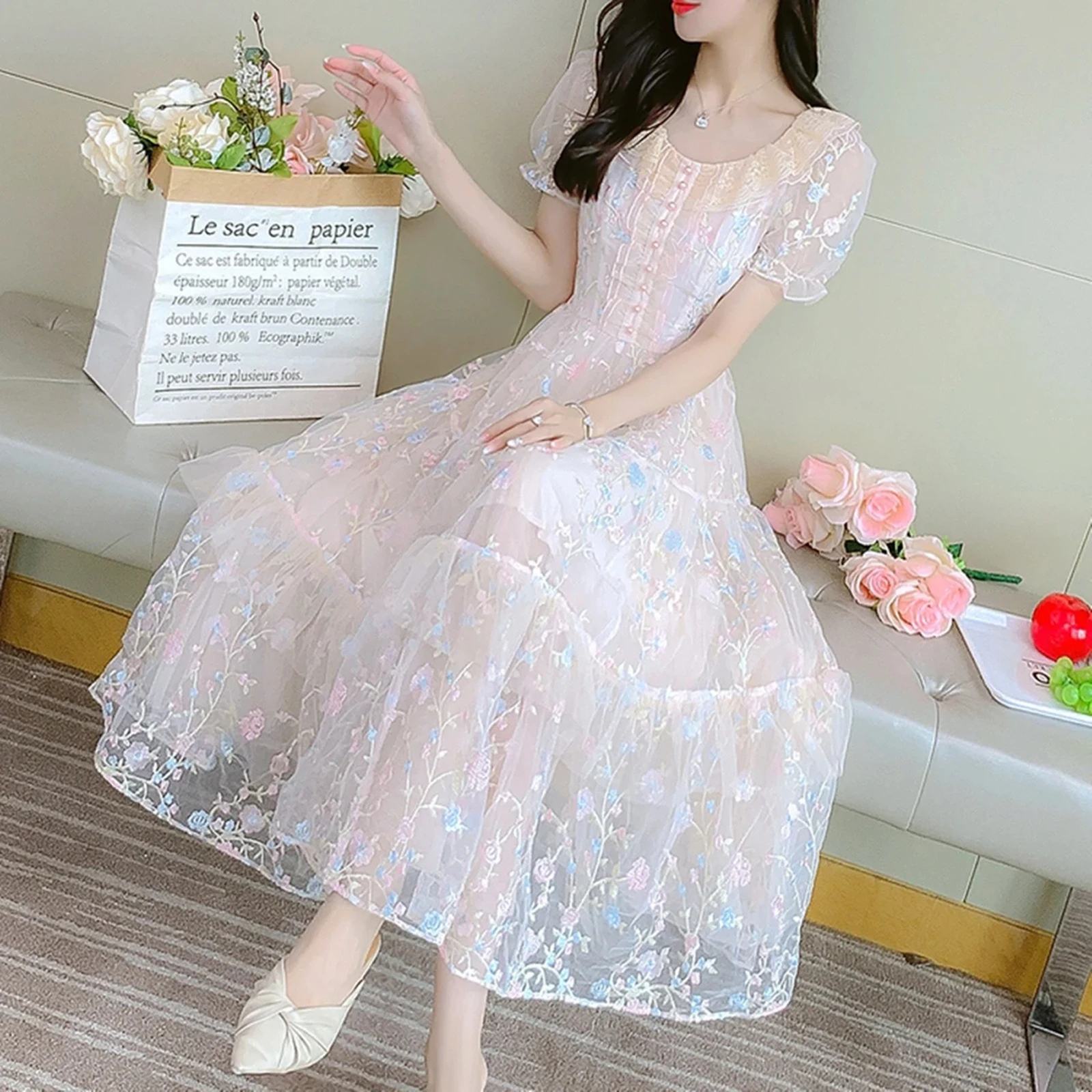 妖精のような透明感 パステルカラーの刺繍ワンピース Deelia ディエリアが投稿したフォトブック Lemon8