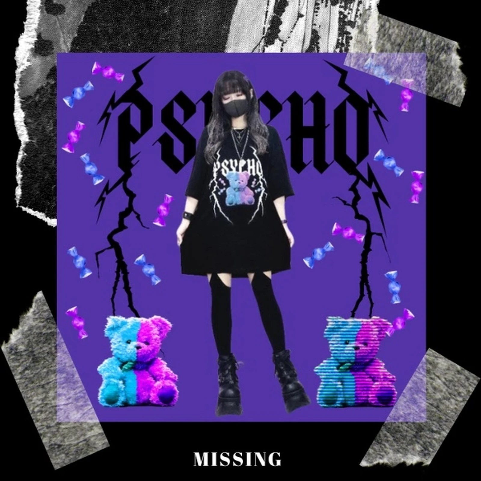 Lunalyオリジナル サイコベアキャンディブラックtシャツ Ori 0030 Lunaly Offialが投稿したフォトブック Lemon8