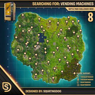 emplacements des distributeurs automatiques fortnite - fortnite emplacement des distributeurs