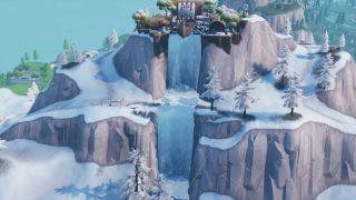 Fortnite Waterfall Orte Wo Sie Verschiedene Wasserfalle Fur Die - am sudlichen rand des viking village in der nahe von snobby shores verlauft ein imposant grosser wasserfall er ist festgefroren sollte aber immer noch