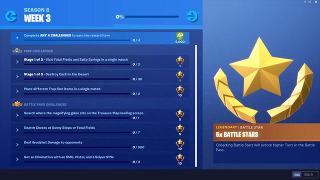 saison 8 semaine 4 fortnite challenges detruire les cactus rechercher des cartes au - fortnite defi semaine 4 saison 8