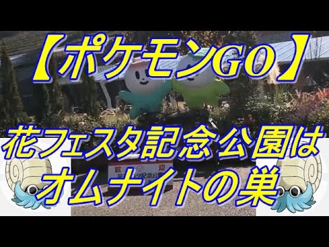 ポケモンgo 岐阜県可児市 花フェスタ記念公園はオムナイトの巣だった