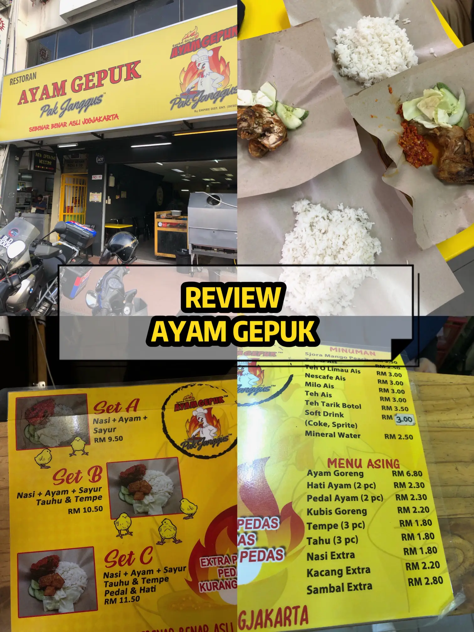 ayam gepuk pak gembus menu malaysia