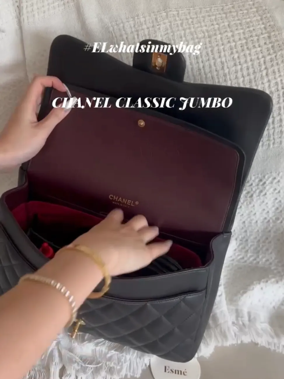 Chanel CF Jumbo Bag Insert in Carmine Red., Video published by Esmé®  Singapore