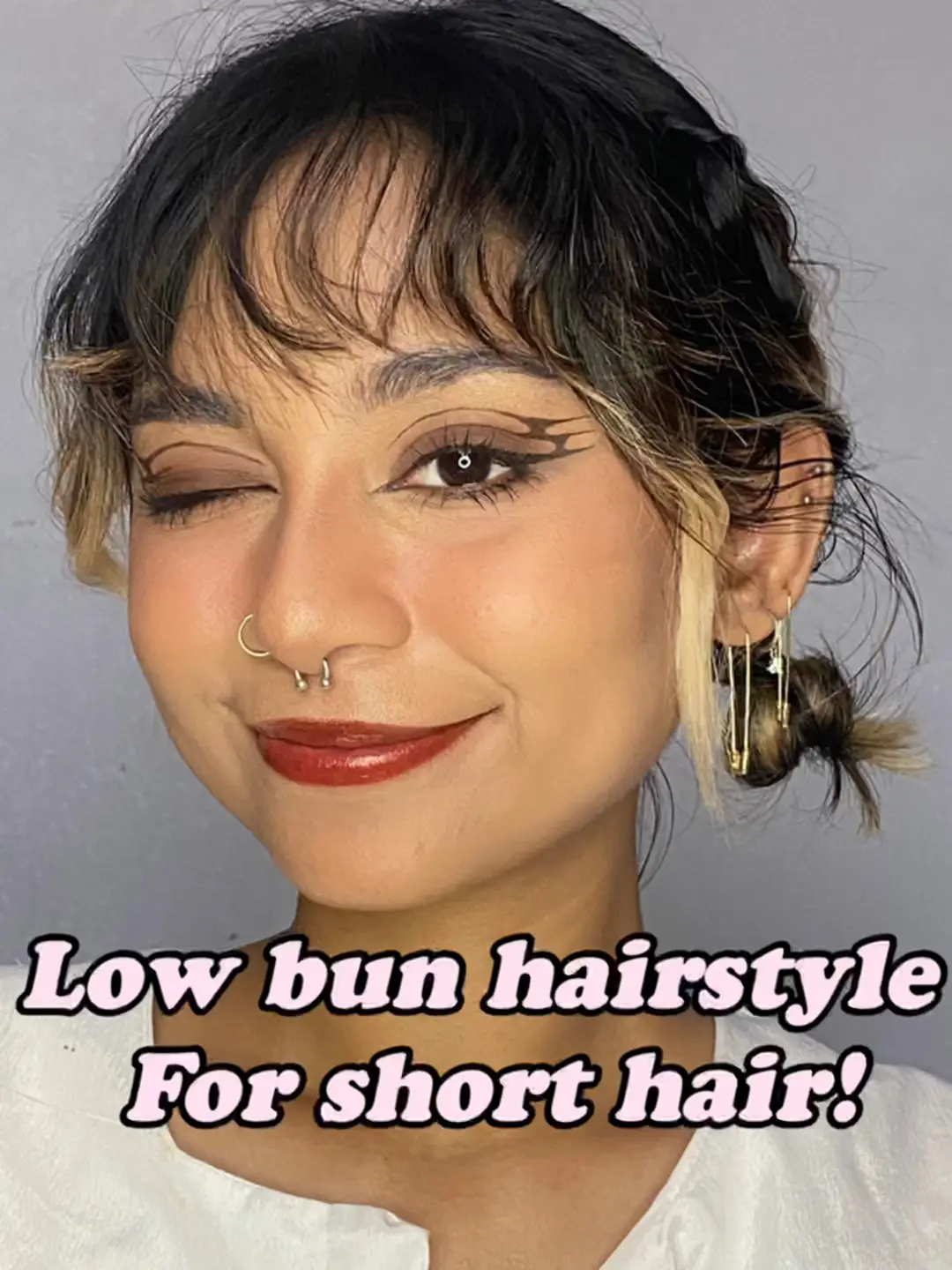 LOW BUN HAIRSTYLE FOR SHORT HAIR. 👧 | Artikel disiarkan oleh TINIZZLE |  Lemon8
