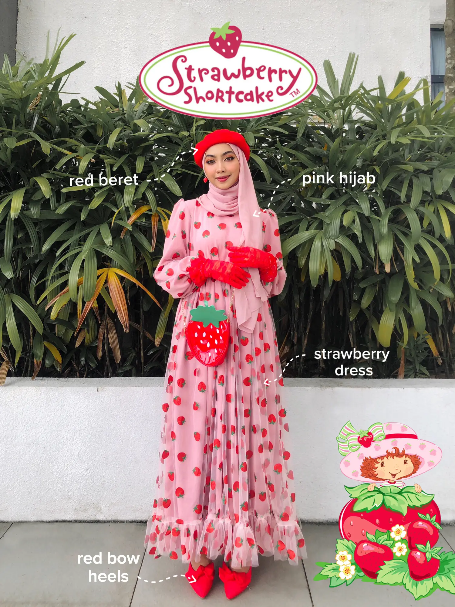 strawberry dress hijab