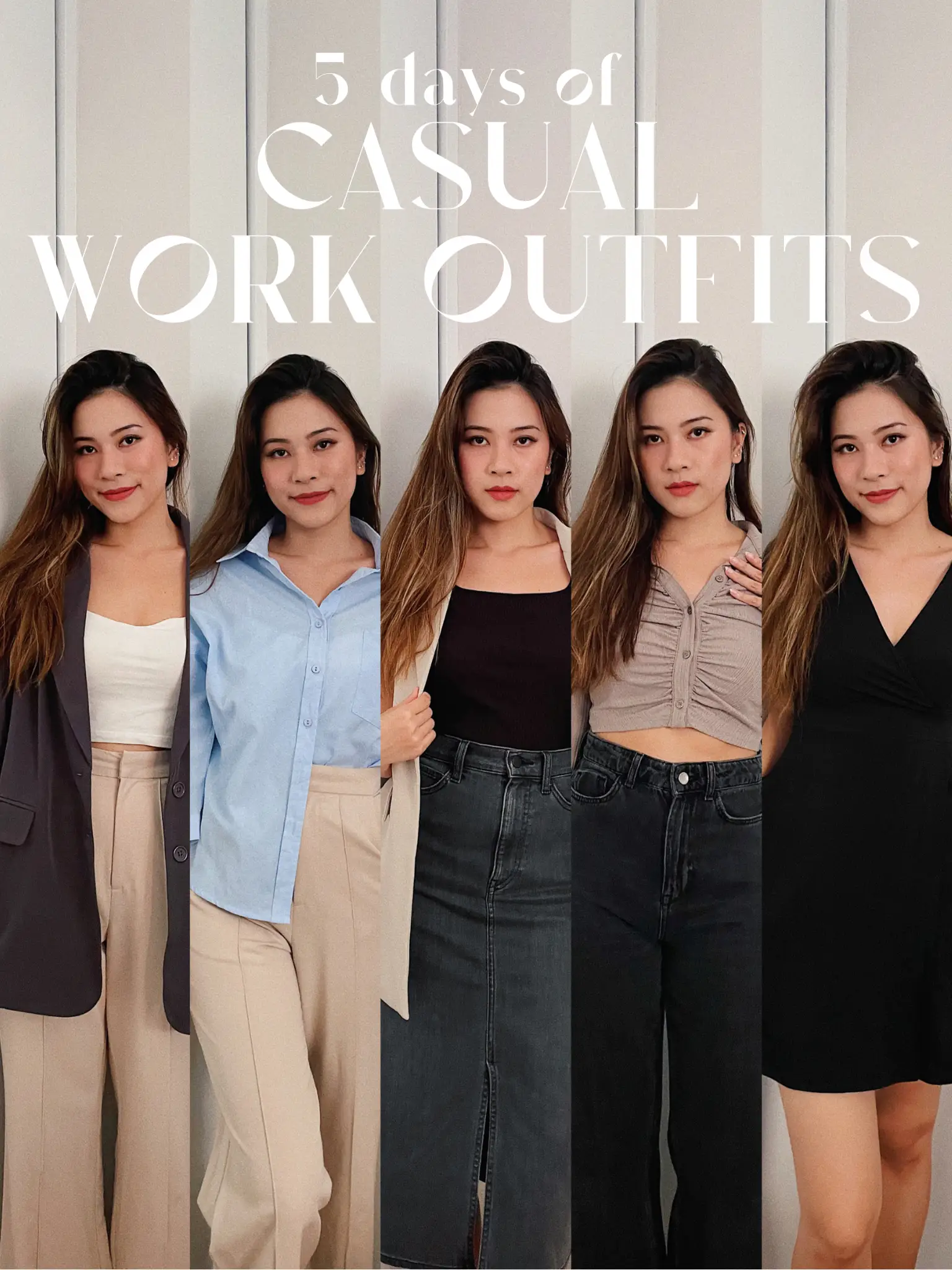 5 easy to recreate casual work outfit inspiration, Video published by  georginallyy
