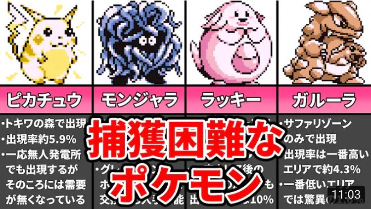 初代ポケモンの出現率が低くて入手困難なレアポケモンランキングtop9