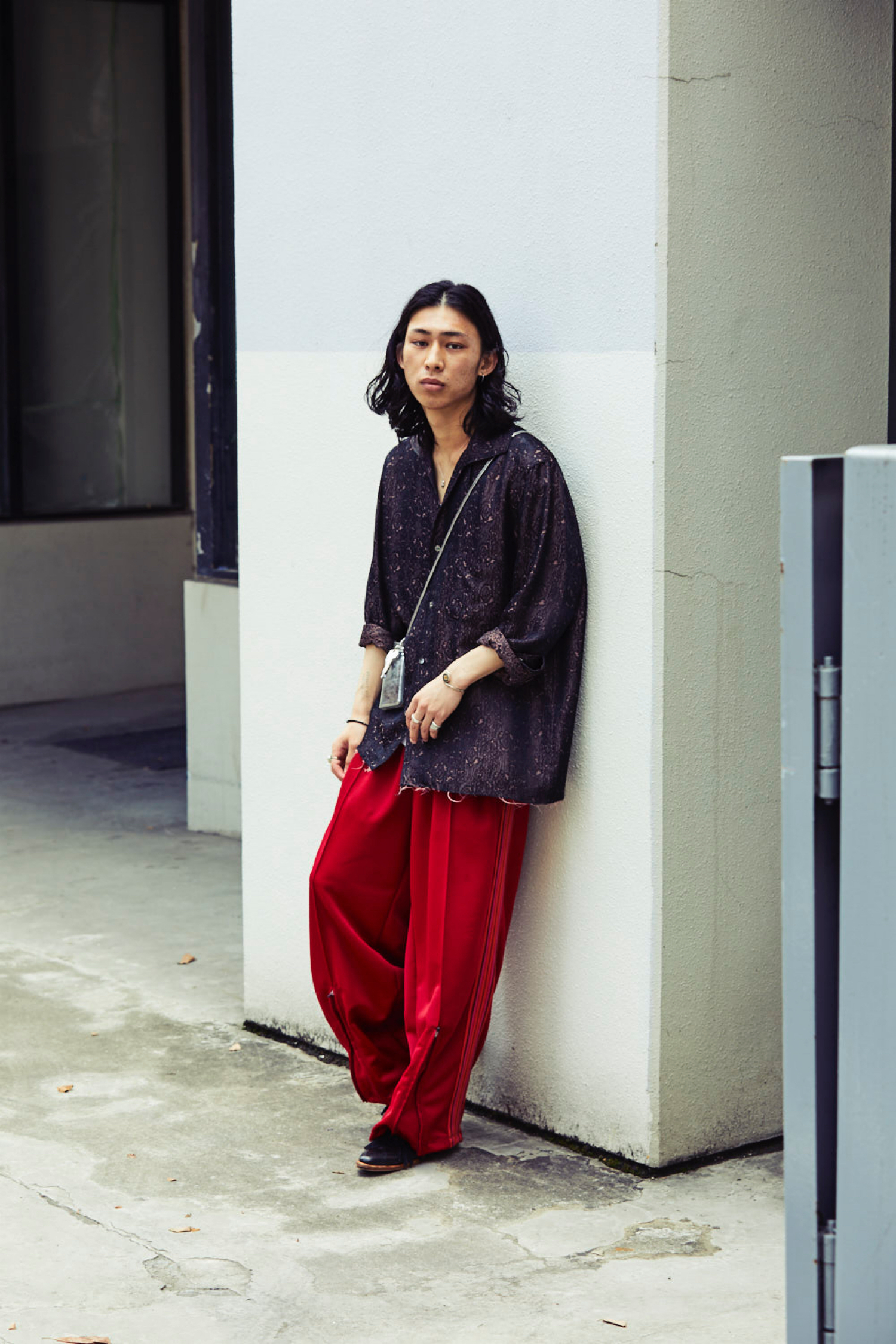 ニードルス 22SS ストレート L トラックパンツ 赤 needles