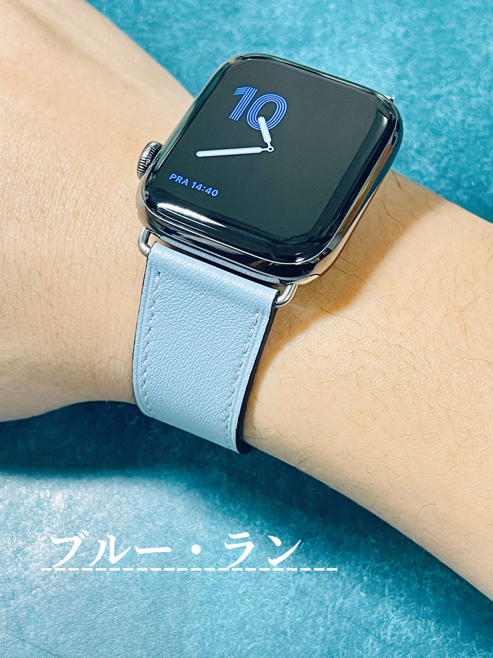 Apple Watch Hermès シンプルトゥール ブルーラン - レザーベルト