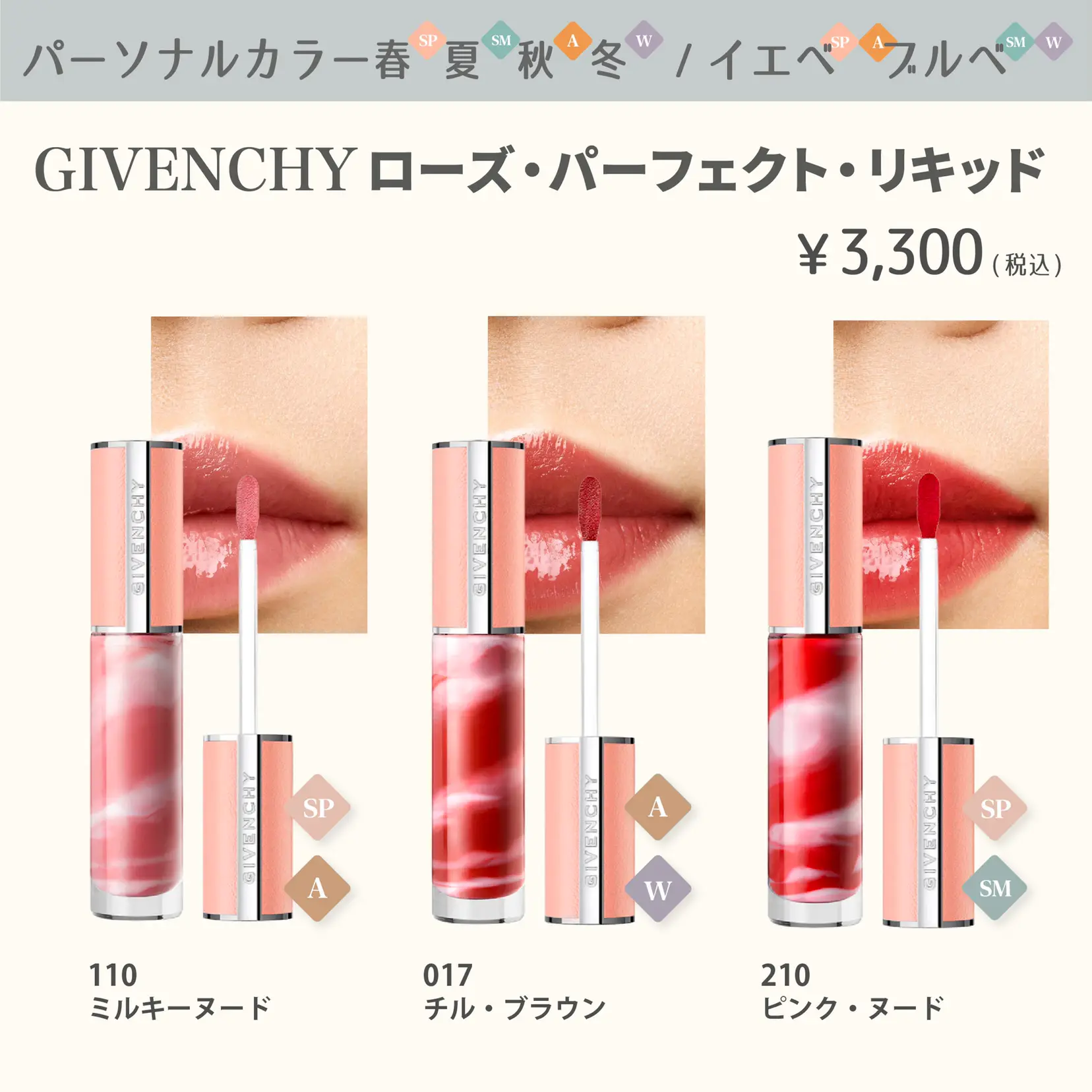 GIVENCHY ローズ パーフェクト リキッド 210 ピンクヌード - リップグロス