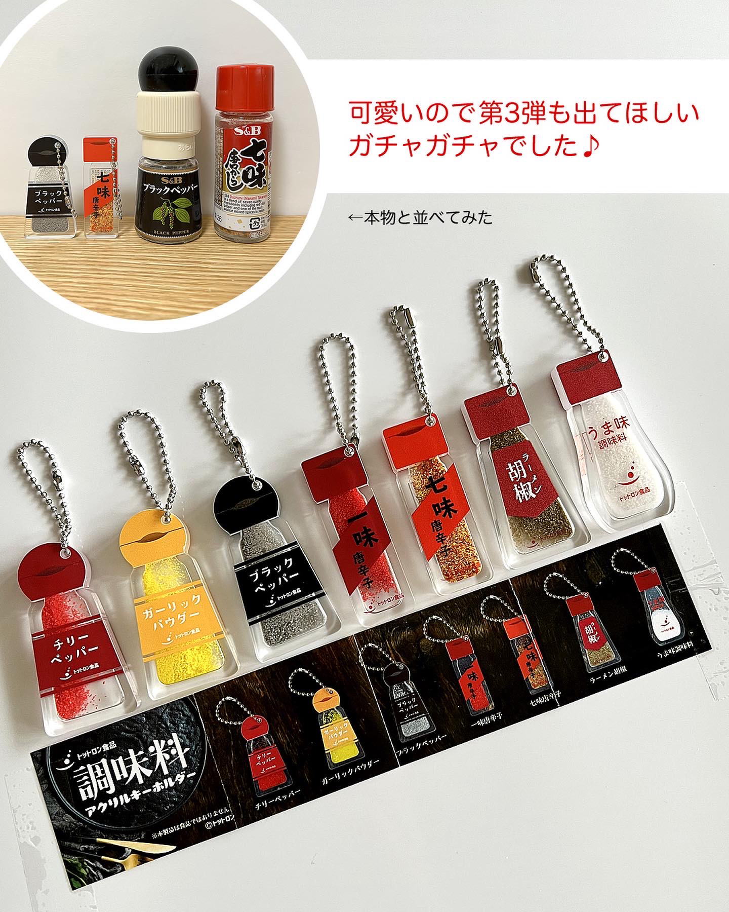 1年保証』トットロン食品 調味料アクリルキーホルダー エスビー