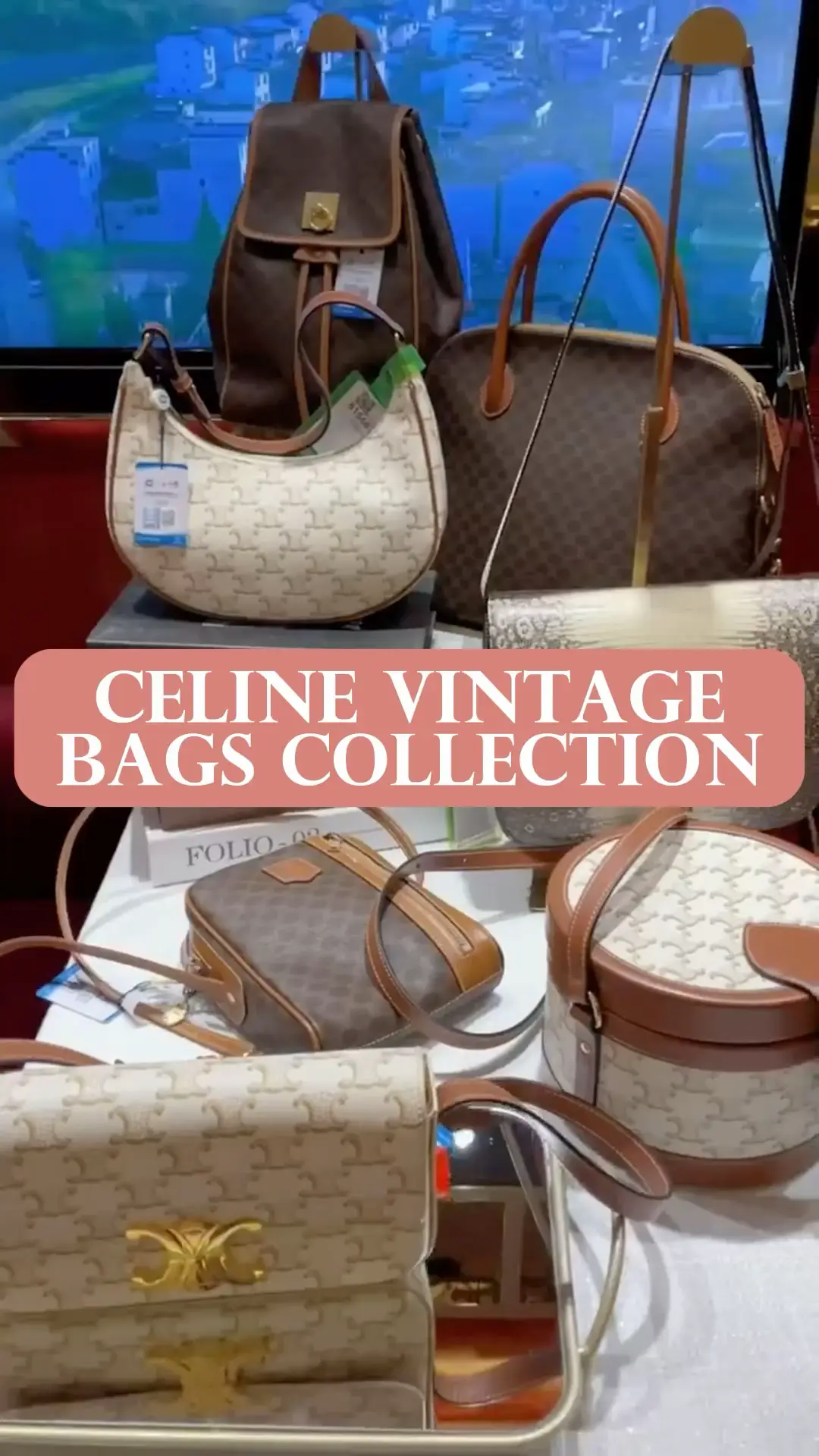 Celine, Bags, Celine Vintage Classic Leather Coated Canvas Shoulder Bag