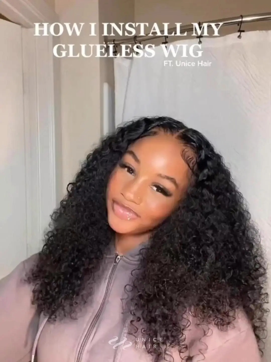 Hair tutorial｜how I install my glueless wig🙌🏾, Video published by  unicehairwigs