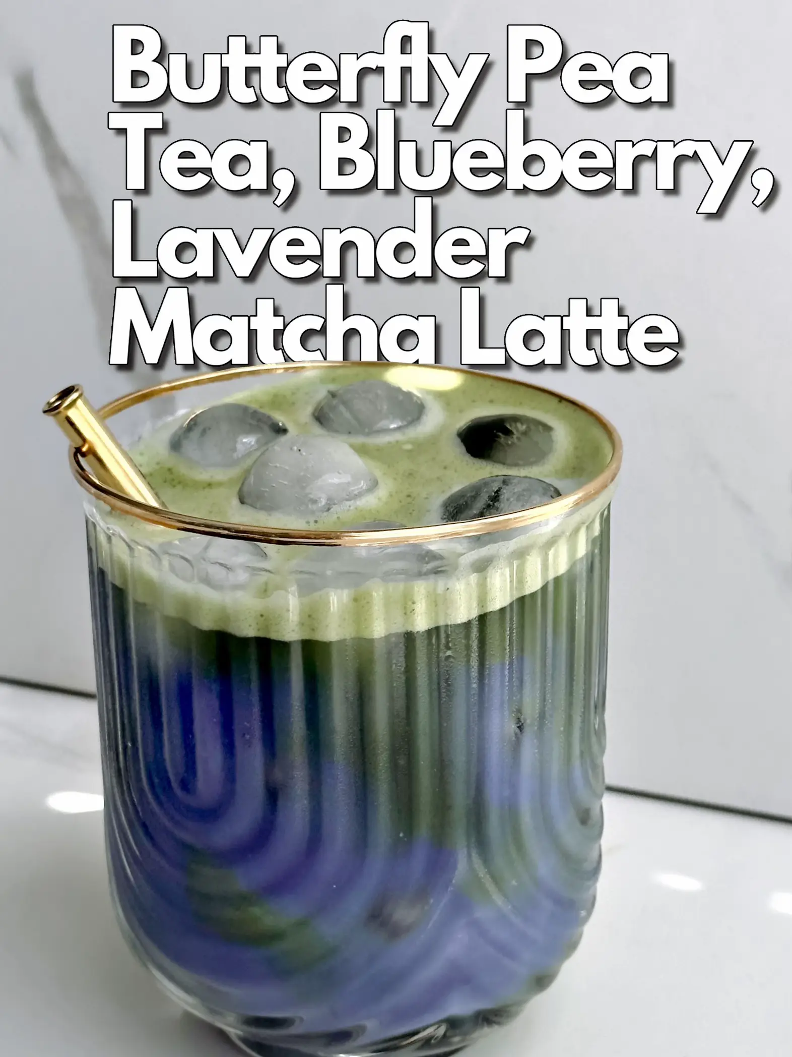 Iced Butterfly Pea Latte - Fresh Flavorful