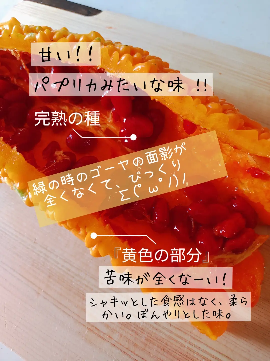 これ ゴーヤだよ 完熟まで育てて食べてみたよ 月うさぎが投稿したフォトブック Lemon8