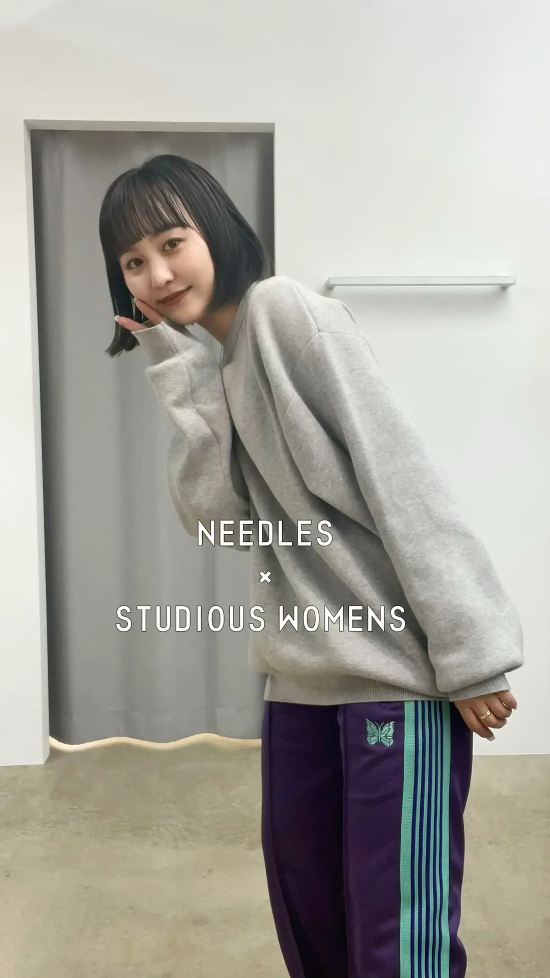Needles studious 別注 トラックパンツ ナロー Sサイズ 紺-