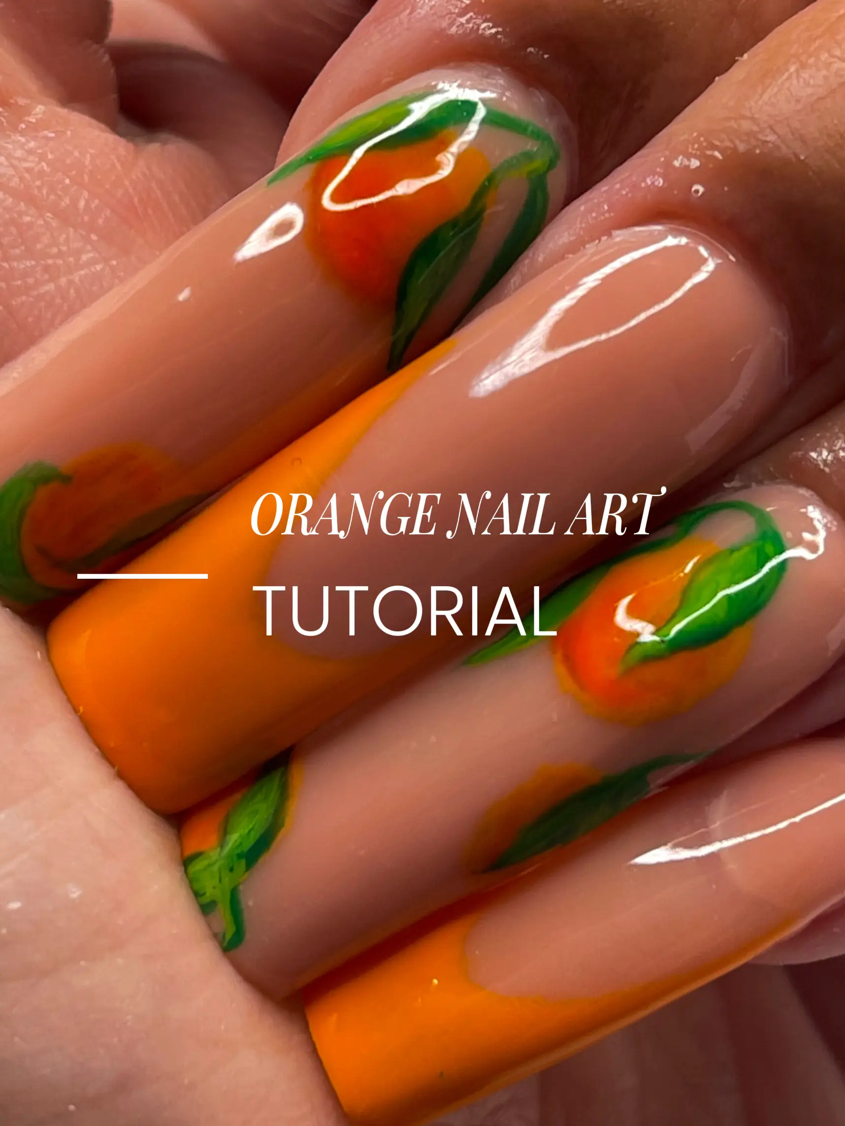 orange nail art tutorial🍊, Video published by doperthnurnails