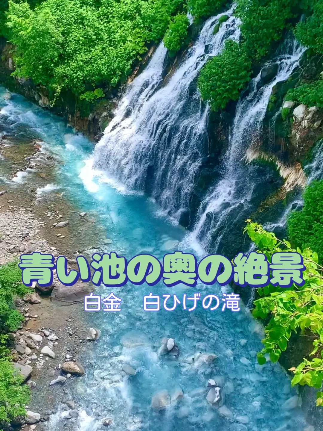 青い池の上流を流れる青い川と 降り注ぐ白い滝が美しすぎた Naoto K が投稿した記事 Lemon8
