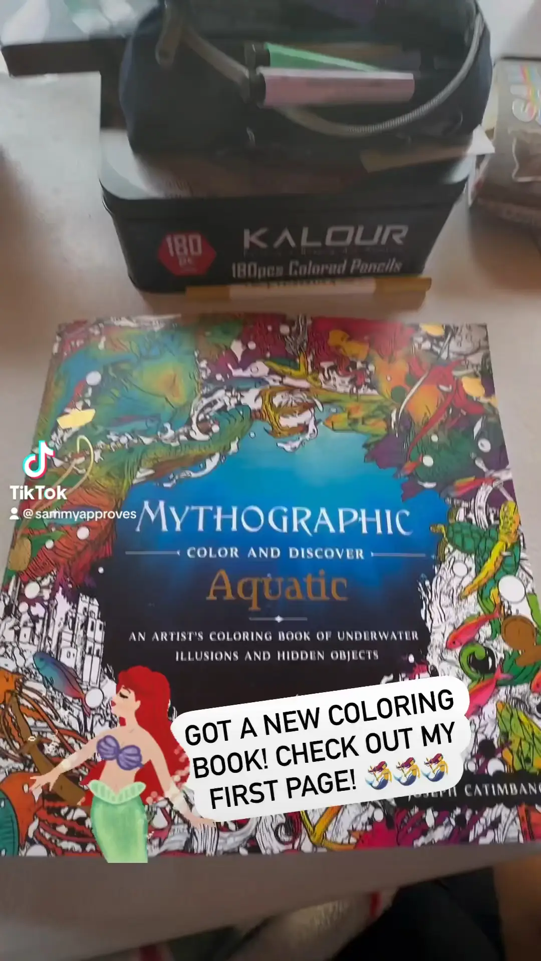 Mythographic Aquatica Adult Coloring Book, Video published by  SammyApproves