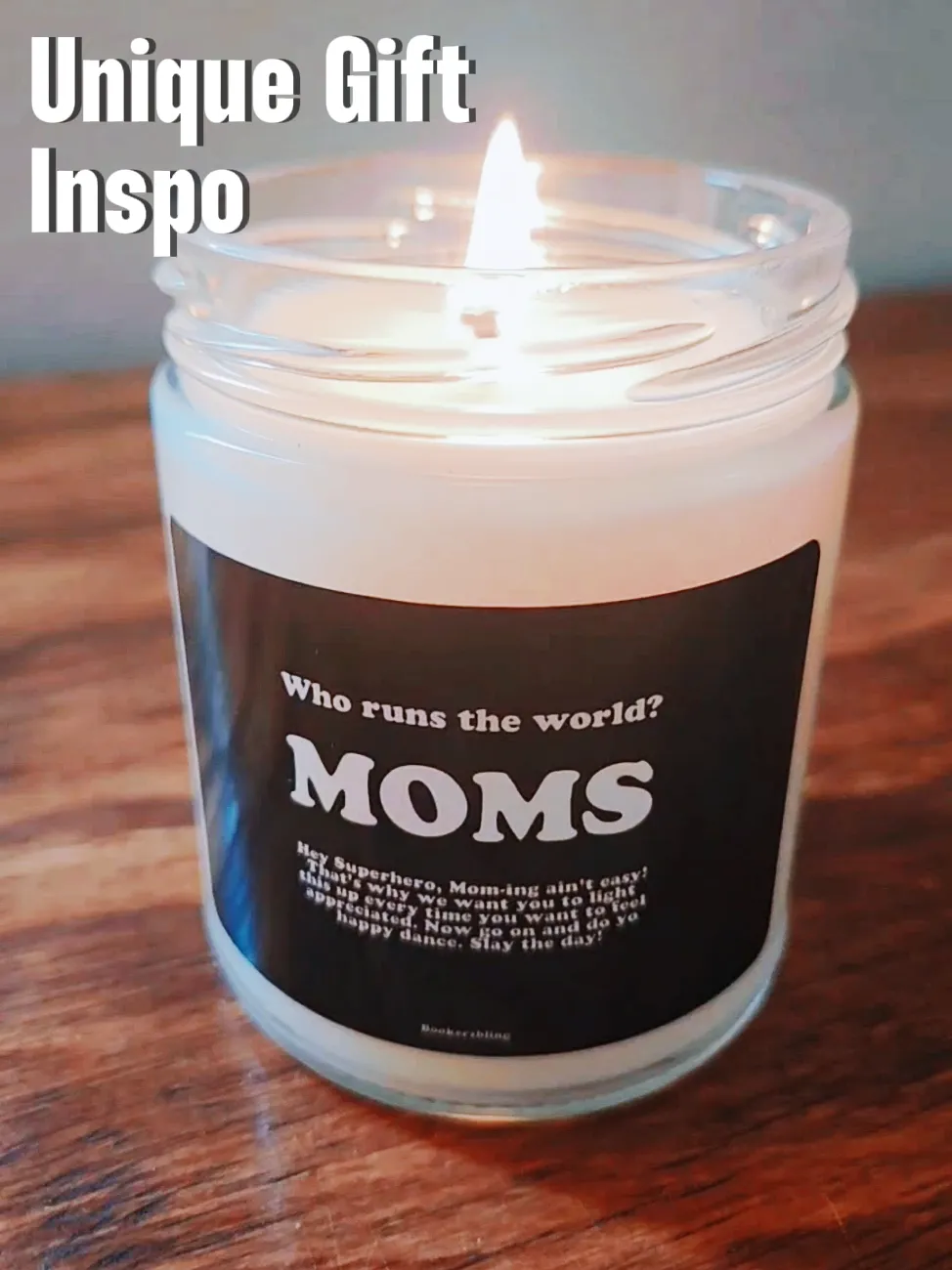 Cute gift ideas for moms. A scented soy candle