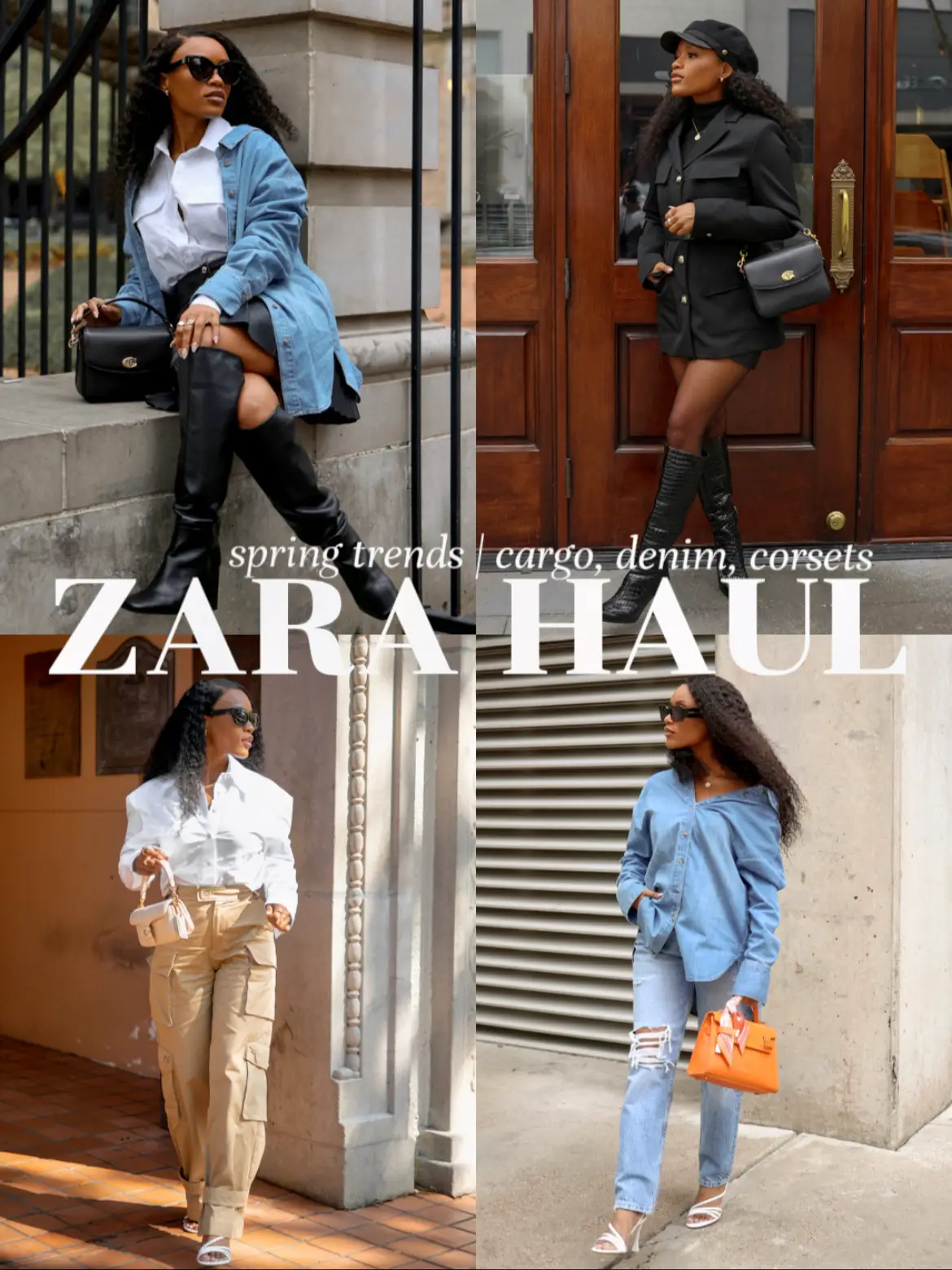 zara haul, spring trends, cargo, denim, corsets, Video published by  Syndie