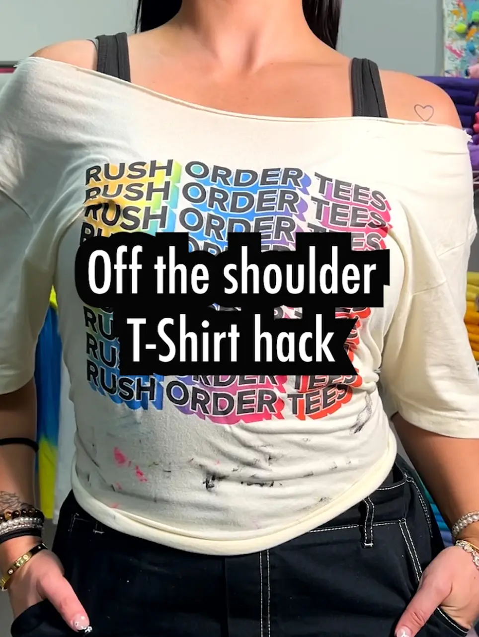 Off the Shoulder T-shirt Hack! 👚🤯, Video published by RushOrderTees