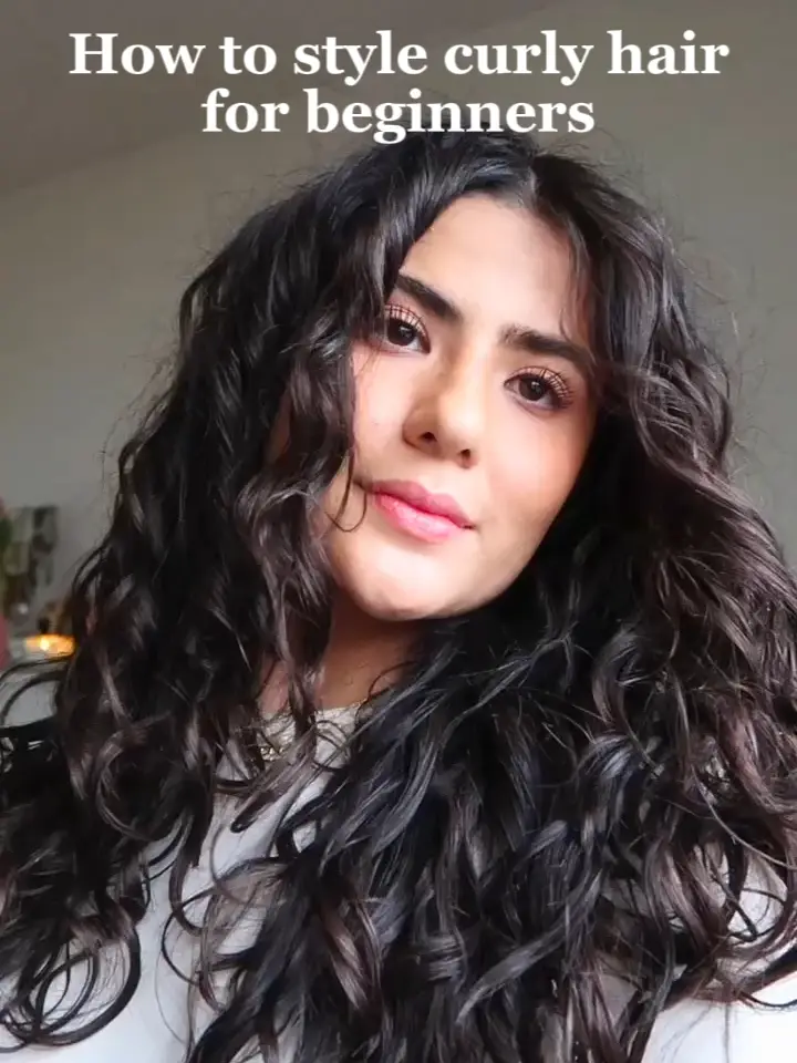how to style curly hair for beginners' steps ➰, Video published by  Victoria Liy